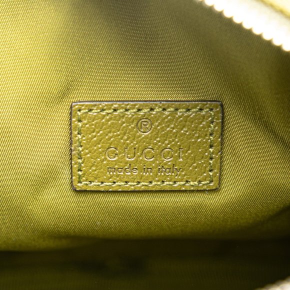 GUCCI GG Nylon Ob the Grit Shoulder Bag 625850 Khaki Green Leather  Women's - Picture 5 of 8